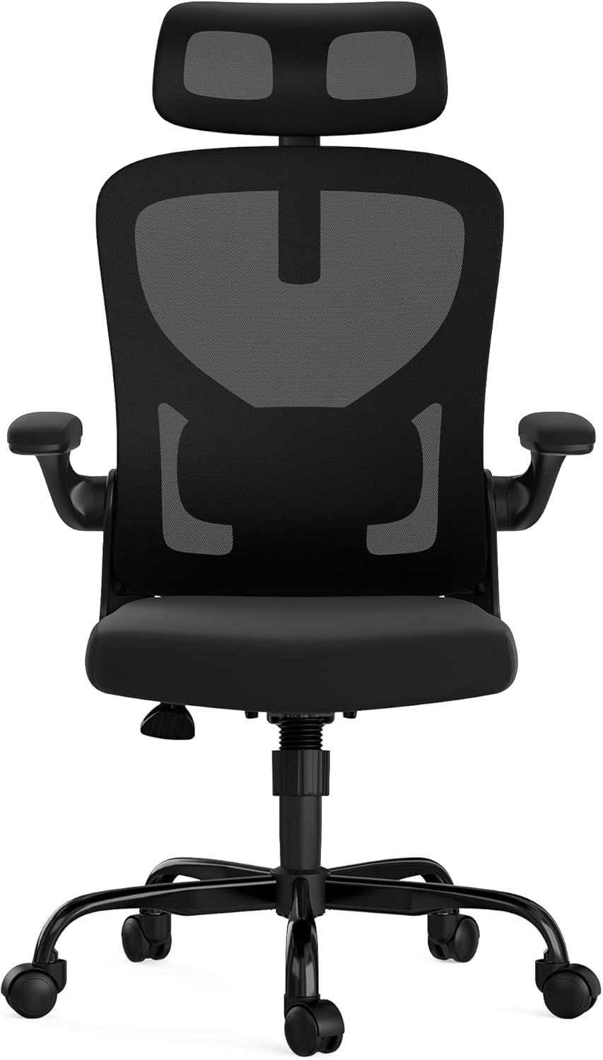 espidoo Ergonomic Office Chair with Headrest & Lumbar Support: High Back Mesh Desk Chair with Adjustable Armrests - Swivel Rolling Task Chair for Home Office & Study Room Use by Adults