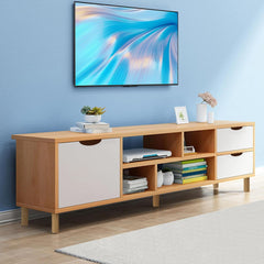 TV Stand,Modern Entertainment Center with 3 Storage Cabinet and 4 Layers Open Shelves, Mid-Century Modern Television Stand for 55 inch TV,TV Console Table Media Cabinet for Living Room, Bedr