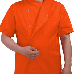 Personalized Embroidered Men's Short-Sleeve Chef Coat Jacket - Add Custom Text