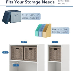 HOMES: INSIDE + OUT Apexa 3 Cube Storage Organizer Shelves, Stackable Wood Bookcase Fits Cubby Bins for Organization, Dorm Teen Room Decor & Home Office, White