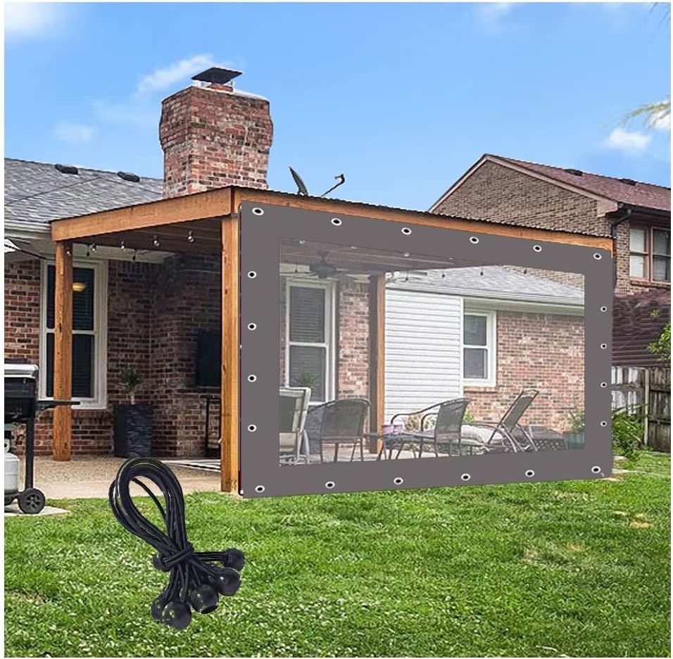 RAGGZZ Transparent Tarpaulin, Clear Tarpaulin, Transparent PVC Tarpaulin, Pergola Side Panels Waterproof Cover Outdoor, Tear Protection, for Gazebo, Pergola, Customizable (Size : 2.2x2m)