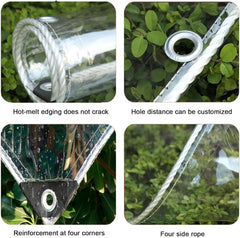 Outdoor Clear Tarp Curtains 0.5mm PVC Tarpaulin,Clear Tarp with 2 zipper，Transparent Tarpaulin Side Panels Pergola Patio Porch Gazebo Heavy Duty Curtains，Customizable ( Size : H1.5xW4.5m/H4.9xW14.7ft