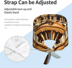 Cleaning Working Cap St Peter's Basilica Printed Chef Hat for Women & Men, Adjustable, Breathable Black