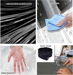 Outdoor Curtain with Zipper Waterproof ,Transparent Tarpaulin, Garden Gazebo 0.5mm PVC Tarpaulin Side Panels, for Pergola, Terrace,zipper tarpaulin Side Panels,Heavy-Duty ( Size : H2.5xW3m/H8.2xW9.8ft