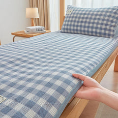 Checked Plaid Japanese Futon Floor Mattress, Roll Up Sleep Pads for Camping, Folding Tatami Mat Sleeping Pad with Removable Cover, Fluffy Tatami Floor Mattress Washable,C,90x190cm/35x75in