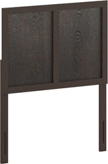Merrick Lane Grady Twin Size Wooden Headboard Only, Two Panel Headboard in Dark Brown