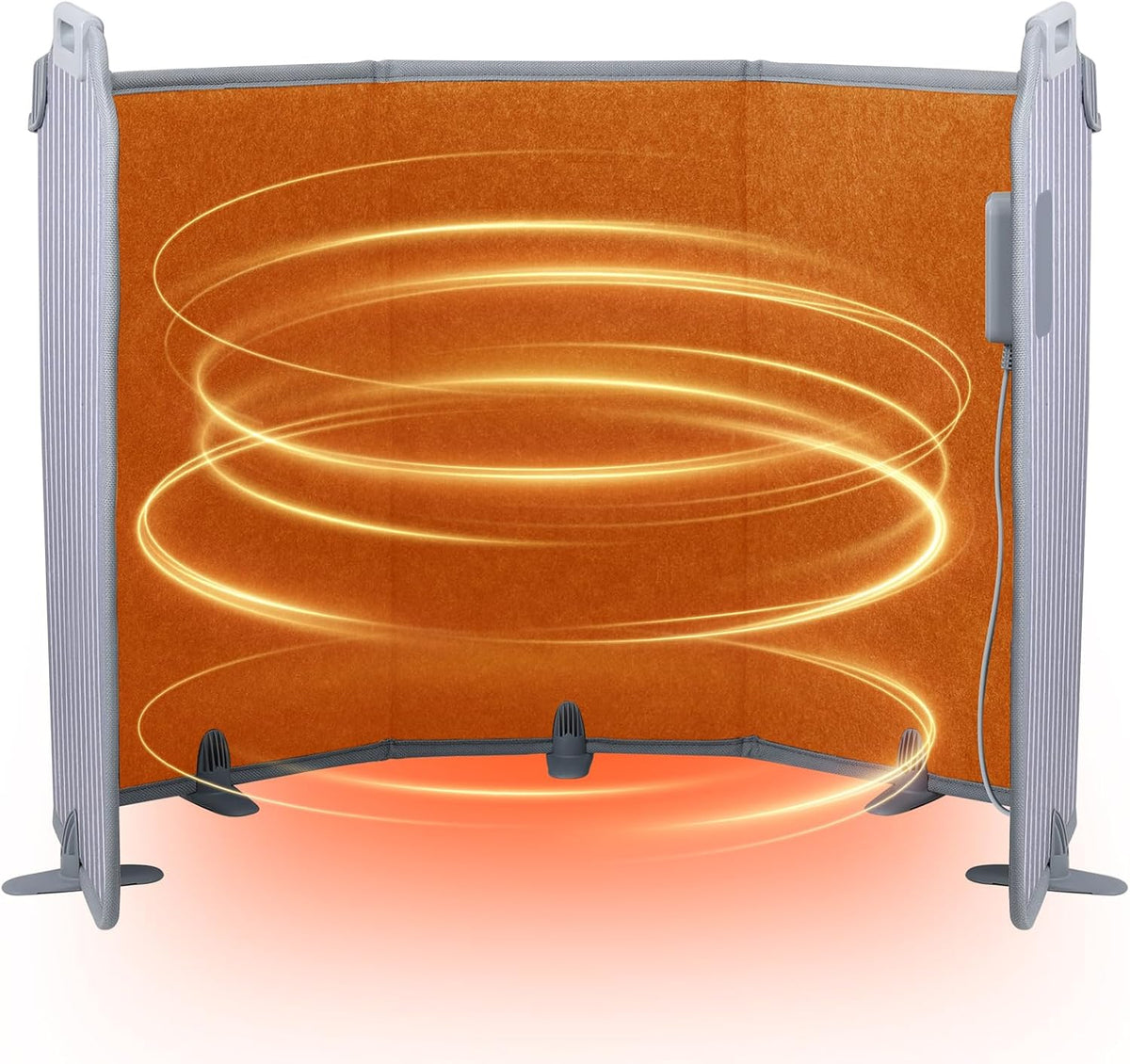 Under Desk Heater for Office, Foldable Under Desk Foot Warmer with 12H Timer & 8 Heat Levels, Portable Space Heater for Leg, Foot and Ankle, Safe & Quiet Anti-tilt Surrounding Panel Heater, Grey