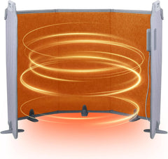 Under Desk Heater for Office, Foldable Under Desk Foot Warmer with 12H Timer & 8 Heat Levels, Portable Space Heater for Leg, Foot and Ankle, Safe & Quiet Anti-tilt Surrounding Panel Heater, Grey