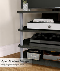 TV Stand with Storage, Four-Shelf TV Entertainment Center for TVs Up to 32", TV Stand for Bedroom, Living Room