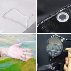 Outdoor Patio Curtain with Grommet Side Cover Pergola 0.5mm Transparent Gazebo Curtain for Garden Patio Gazebo, Customizable (Color : Black, Size : 3x2m/9.8x6.6ft)