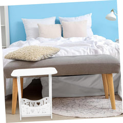 Wooden Bedside Table Modern Minimalist Nightstand Lower Shelf for Living Room Bedroom Elegant Finish for Lamps and Organizing Books