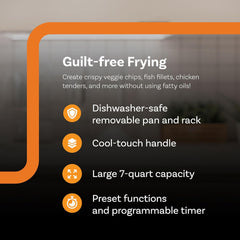 CC-7000-DG-AF 7-Quart Air Fryer, Oil-Free Air Cooker with Digital Display and Controls