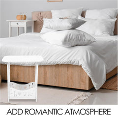 CHILDWEET Modern Wooden Nightstand Compact Bedside Table for Bedroom Minimalist Sofa Side Table Ample Area for Spaces and Dorm Rooms