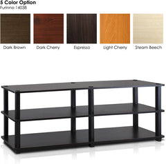 Furinno Romain Turn-N-Tube Stand for TV up to 40 Inch, 40-Inch, French Oak/Black