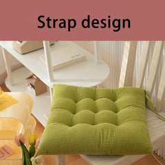 Dining Chair Pads Kitchen Room Seat Pads Velvet Seat Mat with Straps, Office Chair Seat Cushion for Home Garden Patio Tatami Bedroom Coffee (40x40x8cm,Cangse)
