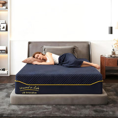 14 Inch Full Size Memory Foam Mattress Medium Firm, Luxury Cooling Gel Memory Foam Mattress for Cool Sleep, Pressure Relief, CertiPUR-US, No Fiberglass, 75'' x 54'', Navy Blue (14 Inch, Full)