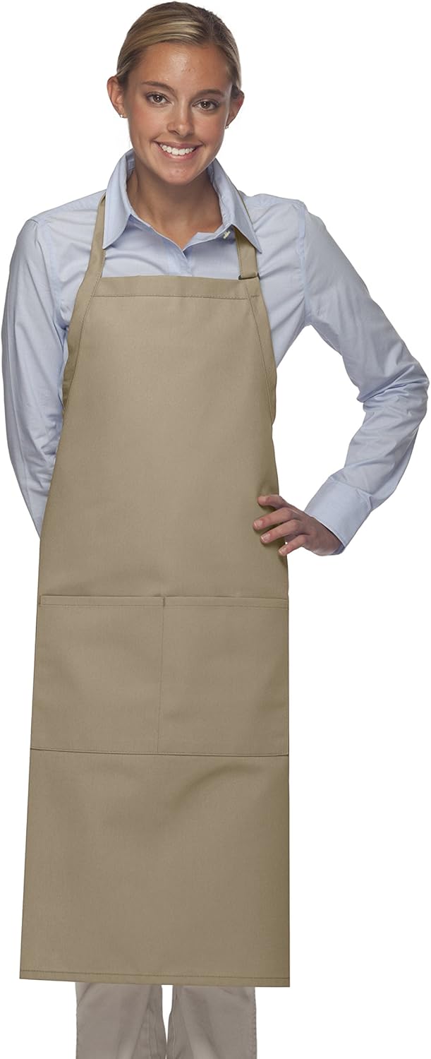 Averill's Sharper Uniforms Two Pocket Center Divided Butcher Bib Apron 2 pocket center divided (Set of 6)