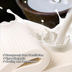 Latex Mattress 100×90cm(39×35inch), 100% Natural Latex Mattresses Breathable Comfort & Durable, Mattress Latex Queen, Natural Rubber Pure Mattress Thickened Home Bedroom Cushion,1in