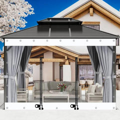 Tarpaulin Side Panels Transparent Waterproof, Outdoor Tarp Curtains Tarpaulin with Zipper Door, PVC Tarpaulin Sheet Cover for Gazebo Porch Pergola, Clear Canopy,W×H-1.8×3m(5.9 * 9.8ft)