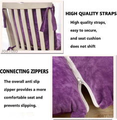 Chair Cushions for Dining Chairs Low Back,16x31in,Chair Pads for Office Chair Soft Velvet Chair Seat Cushion with Ties Non-Slip Indoor Outdoor Furniture Cushions(D)