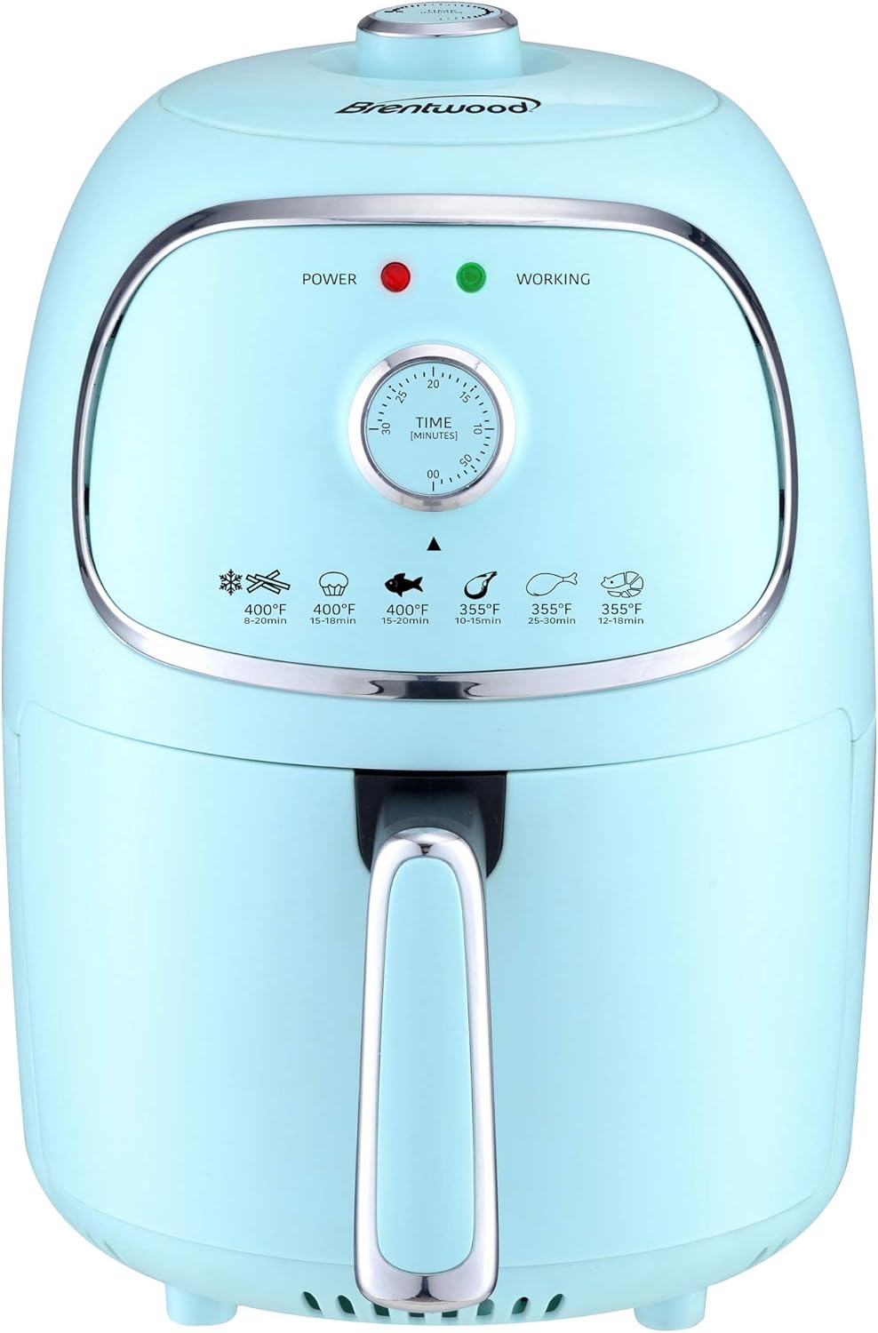 Brentwood Appliances AF-202BL 2-Quart 1,200-Watt Electric Air Fryer with Timer and Temperature Control (Blue)