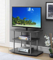 Convenience Concepts Designs2Go No Tools 3-Tier Stand Entertainment Center 37 Inches, Modern TV Console with Shelves for Living Room, 31.5", White