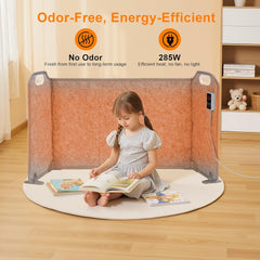 Foldable Under Desk Heater with Blanket, 5-Fold Plus Size, 8 Levels High Temperature Version Leg Foot Warmer, 1-9H Timer, Digital Display, No Odor Safe Portable Electric Space Heater for Office Home