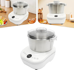 Dough Mixer 5L Large Capacity Electric Dough Maker with Ferment Function, 200W Kneading Machine for Pizza Bread, Stainless Steel Automatic Flour Mixer with Timer, for Home Bakery Kitchen