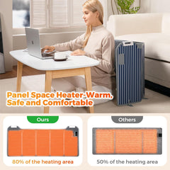 Panel Space Heater for Office/Home Quiet, Portable Electric Space Heater Warmer Under Desk Heater for Legs Feet Knee, Foldable Under Desk Heating with Thermostat Auto Shut Off, 12H Timer