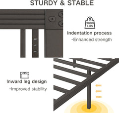 COMASACH Twin Size Bed Frame 12" High Heavy Duty Platform Bed Frame,Sturdy Steel Frame,No Box Spring Needed,Noise-Free,Easy Assembly