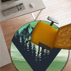 LightGreen Desk Chair Mat Forest Mountain Scenery Large Anti-Slip Desk Chair Rug Office Floor Mat for Office Chair Computer 51 Inch