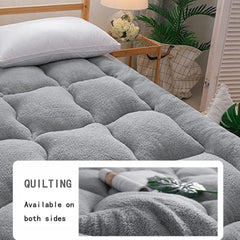 Portable Velvet Futon Mattress Roll Up - Twin Size Floor Sleeping Pad for & Guests - Grey, Comfortable and Versatil(150x200cm(59 * 79inch))