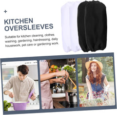 KICHOUSE 4 Pairs of Cooking Arm Sleeves Waterproof Oversleeves for Kitchen Laundry Cleaning Gardening Oil Proof Reusable for Men Women