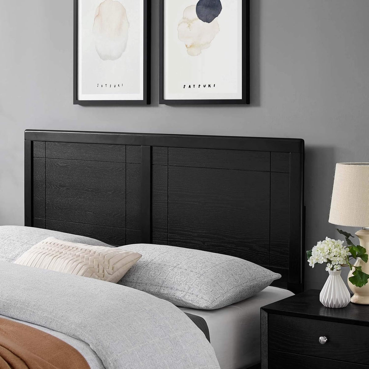 Modway MOD-6220-GRY Archie Twin Wood Headboard, Gray