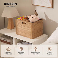 KIRIGEN Stackable Wood Storage Cube/Basket/Bins Organizer for Home Books Clothes Toy Modular Open Cubby Storage System - Office Bookcase Closet Shelves F26-NA