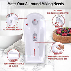 200W Electric Whisk, 5-Speed Handheld Mixer with Storage Box, Dough Mixer Bring Comes with Beating Stick and Dough Dough Stick, for Baking Cake Egg Cream Food Beater