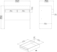Tvilum Home Office Writing 2 Storage Drawers, Jackson Hickory/White Desk