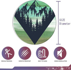 LightGreen Desk Chair Mat Forest Mountain Scenery Large Anti-Slip Desk Chair Rug Office Floor Mat for Office Chair Computer 51 Inch