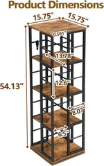 4 Tier Rotating Bookshelf Tower, Round Spinning Bookshelf Tower with Baffle, 360°Wood Revolving Bookcase for Kids & Adults, Vertical Rotate Turning Spiral Organizer (White, Round 4 Tier)