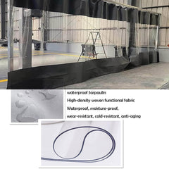 Waterproof Side Panels Clear Tarp Panel Weather Resistant with Zipped Door Pergola Side Curtains, for Gazebo, Porch, Customizable (Color : Black, Size : 3x2m/9.84x6.56ft)
