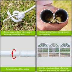 Canopy Tent for Parties Outdoor Patio Gazebo Heavy Duty Wedding Tent with Removable Waterproof Sidewalls White (10'x10')