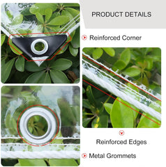 Outdoor Clear Tarp Curtains With Zipper,Pergola Gazebo Patio Porch Carport 0.5mm Pvc Transparent Tarpaulin Side Panels,Waterproof Tarpaulin With Grommets,Partition Curtains,L×H-3.7*1.8m(12.1*5.9ft)