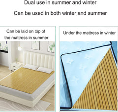 Foldable Bamboo Bed Mat,Summer Sleeping Pad Lumbar Protector Pad,Folding Tatami Floor Mat,Harden Spine Guard Bamboo Ranked Skeleton Bed Pad, Japanese Bamboo wood Roll-Type Slatted Bed, 70*150cm