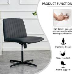 360° Office Desk Chair,PU Adjustable Task Chair with Backrest for Barber,Office,Home, Computer,360° Swivel,Armrest