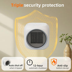 Space Heater with Mug Warmer, Electric Space Heaters for Indoor Use with Thermostatc, Portable Heater for Bedroom, Office, Large Room Use