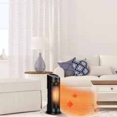 COSTWAY Ceramic Space Heater, Oscillating Tower Heater, Portable Infrared Heater Fan Indoor Use with Remote, Digital Thermostat, 12H Timer 1500/1000 Watt Quiet and Fast Heating