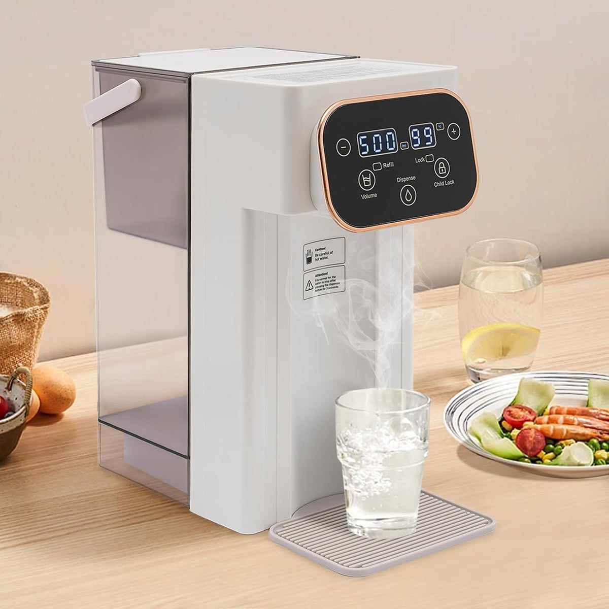 Electric Kettles 3L/101.44oz Instant Hot Water Dispenser for Quick Heating and Outputting with Filter Water Dispenser Suitable for Homes, Offices, Schools, and Restaurants (White)