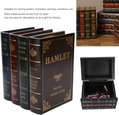 Decorative Book Box, Antique Wood Book Shaped Storage Case for Home Decoration Props Office Bookcase Ornaments Jewelry Storage