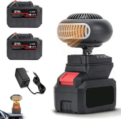 Battery Operated Heaters for Indoors Car, Portable Rechargeable Heater, Car Window Defogger, Anti-Tilt, Quiet Long Heating, Fits Golf Cart & Office (Big Batteries *2)