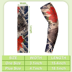 Geyoga 12 Pcs Tattoo Sleeves Fake Arm Sleeves Cover Realistic Soft Elasticity UV Protection for Men Women Working